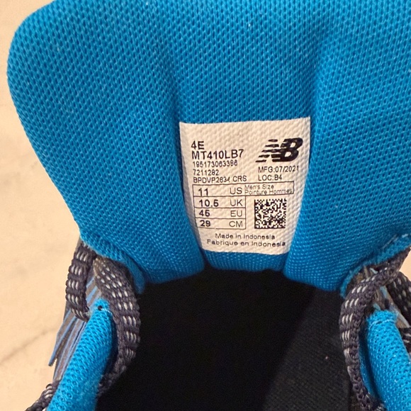 New Balance Men’s 410 V7 Size 11 Dark Blue and Bright Blue Athletic Shoes - Picture 3 of 7